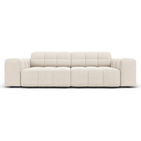 Canapé 3 places en velours beige clair (1/5)