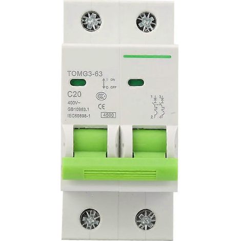 TOMG3-63 2P C-Typ Miniatur-Leistungsschalter mit Leckageschutz-Luftschalter (20A) (1/4)