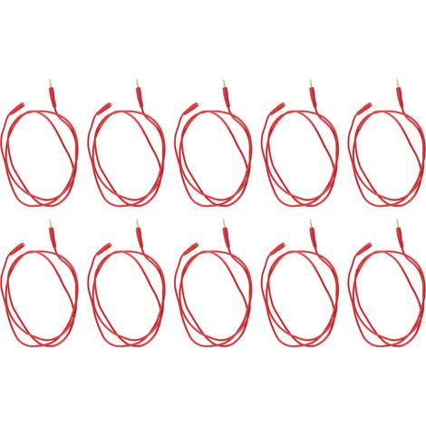 Lot de 10 Câbles de Test Fiche Banane PVC Laiton 2mm Rouge pour Automobiles Équipement Électrique (1/5)