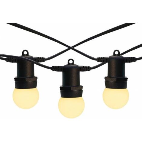 Guirlande guinguette 30M 30 ampoules 1W LED E27 blanc chaud extérieur raccordable (1/5)