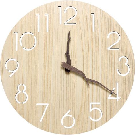 Horloge Murale Silencieuse Pendules Murales: Horloge Murale Bois Sans, Horloge Murale Design Moderne, Pendule Murale 3D, Wall Clock Déco pour Cuisine Bureau Salon Chambre, 30 cm (12 Pouces) (1/5)