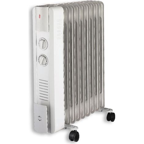 Drexon 812000- Radiateur Bain d'huile 2000W WIN- 42,5 x 23,5 x 62,5 cm - Thermostat mécanique - Blanc (1/5)