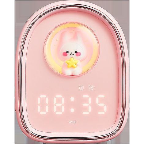 horloge Pour Enfants Capsule Spatiale Mignon Lapin Rveil Usb Synchronisation De Charge Led Applet Compte Rebours Atmosphre Lumire (1/5)