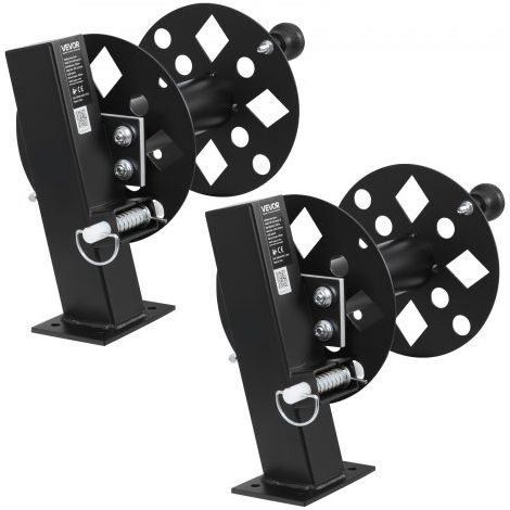 Carrete de Cable de Soldadura, Juego de 2, Enrollador de Manguera de Acero para 45,7 m (50 mm²) y 38 m (70 mm²), con Pasador de Bloqueo para Obras, Camiones de Servicio y Mantenimiento de Flotas (1/5)