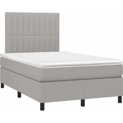 Maison Exclusive - Cama box spring con colchón tela gris claro 12