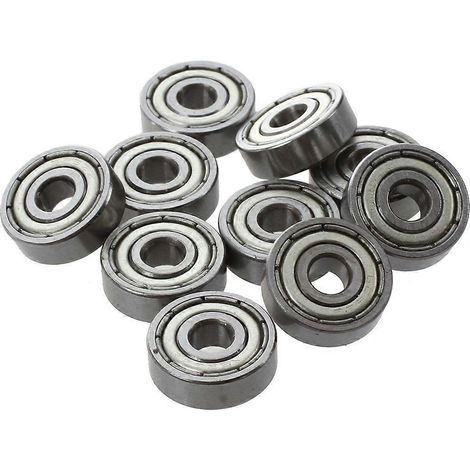 10 roulements à billes radiaux à gorge profonde blindés 625ZZ 5 mm x 16 mm x 5 mm (1/4)
