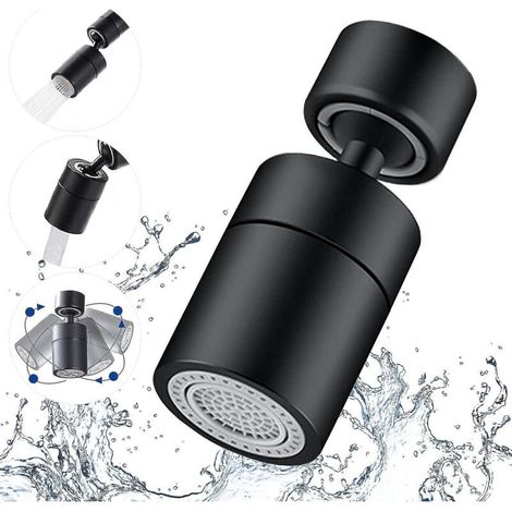 Auspicious-Faucet Strahlregler für Küchen- und Badezimmerarmaturen, 360° drehbar, 2 einstellbare Modi, mit Filter und Strahlregler, 24 mm Außengewindeadapter – 2 (1/5)