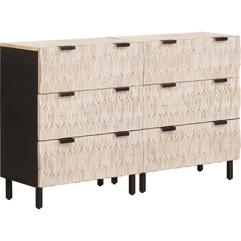 Aparador 2 pcs Acabado de Lavado 60 x 33 x 75 cm vidaXL