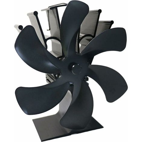 Ventilateur de cheminée Eco Fan Ventilateur de cheminée ultra silencieux à bois, répartition efficace de la chaleur, ventilateur de poêle écologique pour poêles à gaz/granulés/bois/bûches - Noir (1/5)
