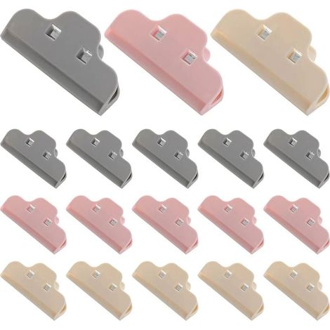 Ecleanfy-Alimentaire D'étanchéité Clips,18 Pièces Clip Fermeture Cuisine Coloré Durable Clips D'étanchéité En Plastique Réutilisable Clip Fermeture Sachet pour Aliments et Collation Stockage