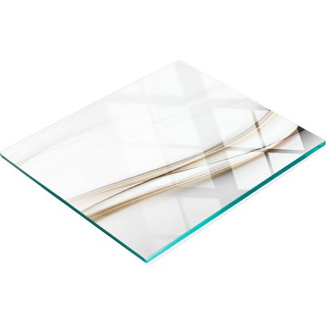 Tabla de cortar de cristal para cocina con estampado de olas abstractas, 60x52 cm. (1/5)