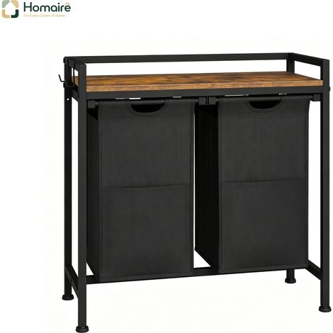 Meuble de rangement avec tiroirs, noir, en décor bois 70 x 30 x 71 cm HOMAIRE (1/5)
