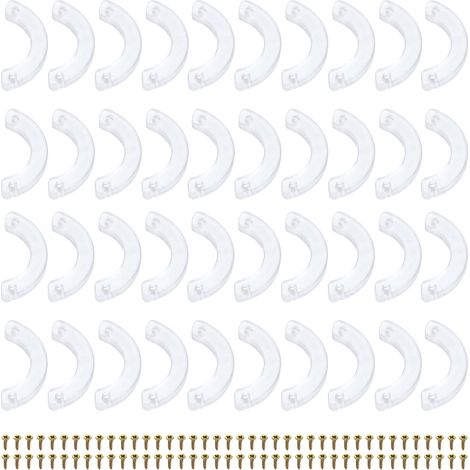 Schubladenstopper, 40 Stück - PVC-Kunststoff-Schubladenstopper, transparent halbrunde rutschfeste (1/5)