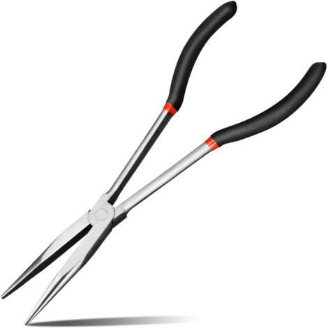 Pince Droite Pointue Extra Longue Pêche Pinces Professionnelles Ensemble D'Outils Pour Les Réparations Faites Main DIY étroits Coupe fil, 280mm (1/5)