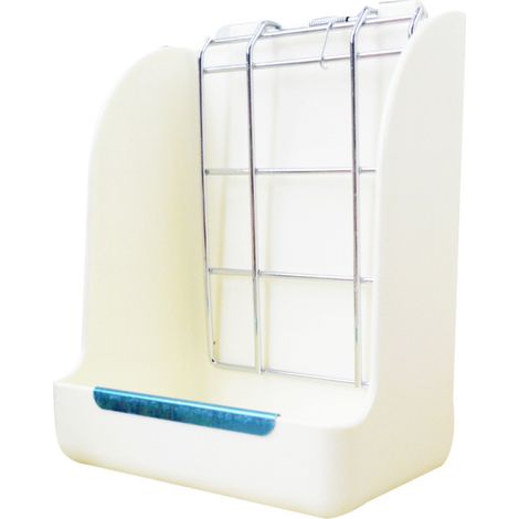 Mangeoire à foin anti-gaspillage 2 en 1 pour lapin, cochon d'Inde et chinchilla, intérieur, blanc, avec bols pour herbe et nourriture, grande capacité (1/5)