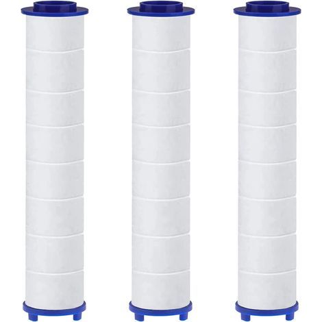 Set of 3 PP Cotton Filters with Calcium Sulfite Beads for HAPPUP Shower Head, Filtered Sediment Cartridge, Shower Head Filter 10.5x2 cm