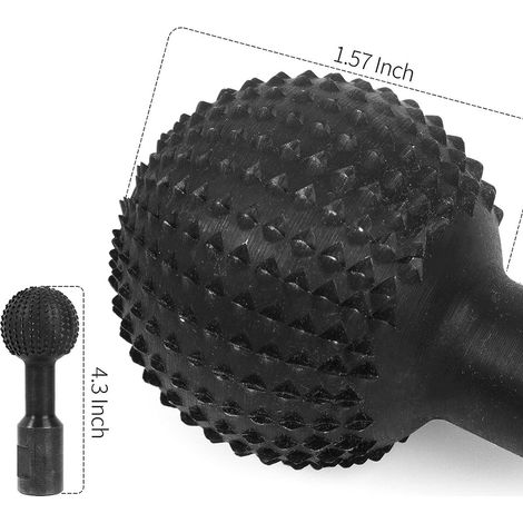 Tête de meulage sphérique rotative à billes en acier au carbone, outil de gravure électrique, interface de foret de polissage et de gravure du bois 5/8-11 (1/5)