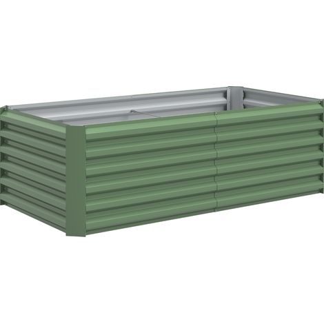 Jardinière surélevée en acier galvanisé, lit de potager à fond ouvert, 180 x 90 x 57,5 cm, vert clair (1/5)