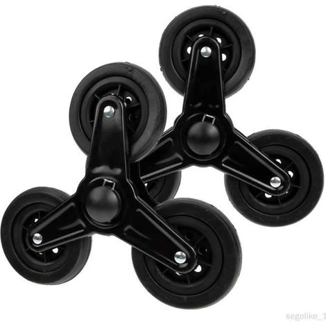 (Noir)Roues de rechange pour chariot de courses, 2 pièces, pièces de rechange, accessoire robuste, noires, Installation Simple, roues (1/4)