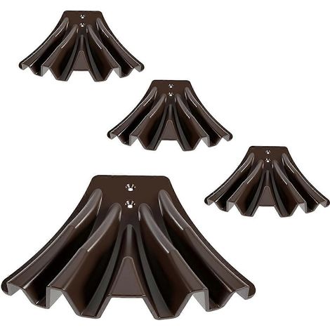 Set mit 4 Dachrinnen-Fallrohrverteilern, Dachrinnen-Fallrohrverlängerungen zur Regenwasserableitung, brauner Dachrinnendiffusor (1/5)