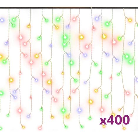 Rideau lumineux à glaçons LED 10m 400LED Multicolore 8fonctions (1/5)