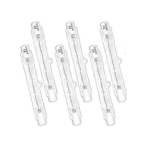 6er-Pack Halogenlampen R7s 78 mm 100 W 230 V, dimmbare Halogenröhre, warmweiß 2700 K, 1500 lm, linearer Halogenstrahler, für die Landschaftsbeleuchtung