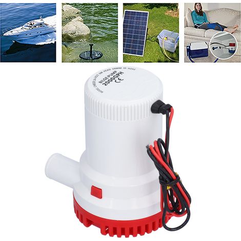 Pompe de cale submersible 12 V/24 V CC, débit 1500 GPH/2000 GPH (1/5)