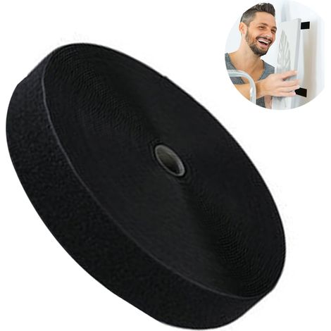Rouleau de ruban auto-agrippant autocollant, largeur 20 mm, longueur 5 mètres. Bandes adhésives en nylon pour la maison, le bureau, l'école, la voiture et le bricolage. (1/5)