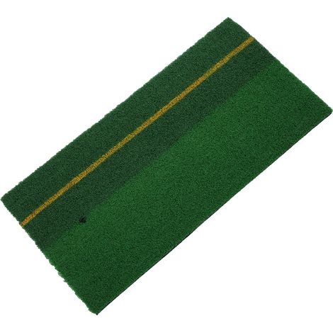 Tapis de swing portable mini, double couleur, gazon synthétique pour golf d'intérieur avec marquages. (1/5)