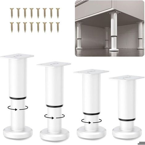 Pieds de meuble réglables - PZCC - PZCC - 4 pièces - Acier inoxydable - Réglables 8–12 cm (1/4)