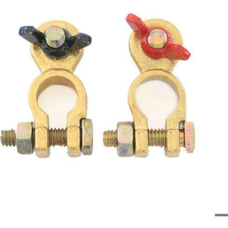 2 Cosses de batterie, robinet coupe-circuit à papillon, noir et rouge, polarité positive et négative, pour véhicule (1/3)