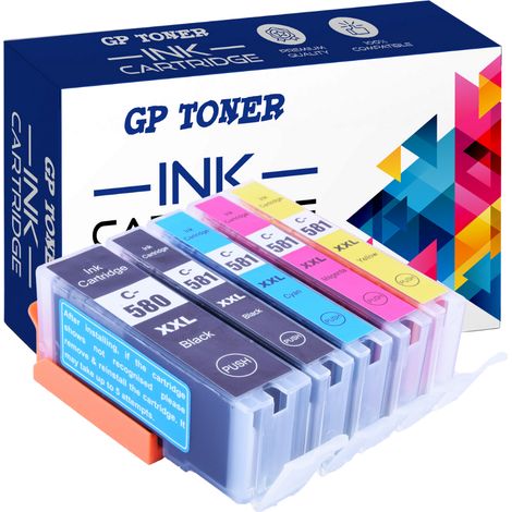 5 cartouches d'encre pour Canon C580XL C581XL CMJN GP (1/5)