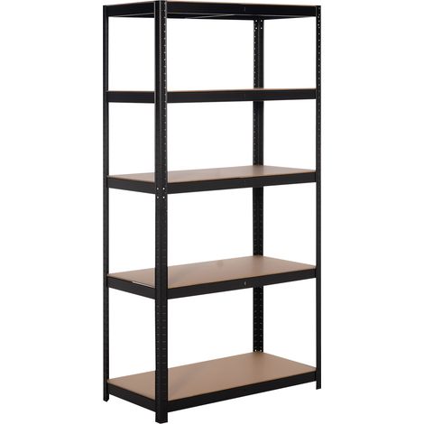 Metallregale CATTERHOUSE Hans Plus 70x40x180 cm Farbe Schwarz mit 5 verstellbaren Einlegeböden Trägt bis zu 875 kg (1/5)