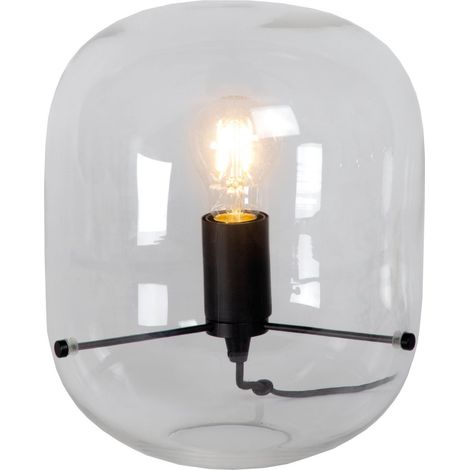 Lampe de table verre transparent 29cm E27 Vitro Lucide (1/2)