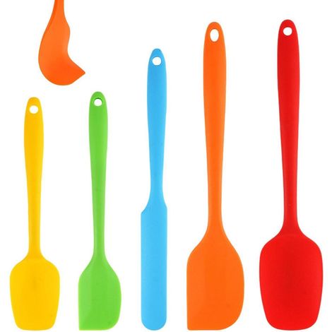 5er Set Silikonspatel, BPA-frei, Hitzebeständig, Nahtlos, Küchenhelfer für Backen & Kochen
