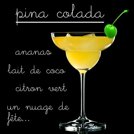 Tableau sur verre Piña Colada 30x30 cm - Impression sur Verre - Image HD  imprimée sur Verre - Tableau mural décoratif en verre - Finition Brillante - Fabriqué en France (1/5)