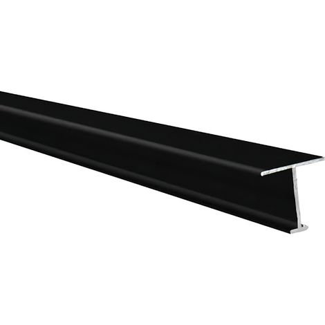 Profilé H pour façade de placard pour un effet japonisant, permet de lier deux panneaux Lg 1m (1000 x 119 x 24 mm, Noir Mat) HOMEWELL