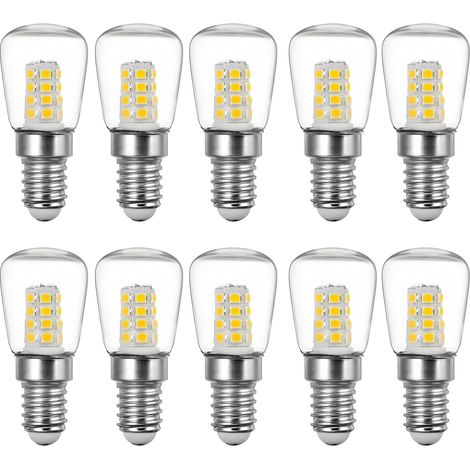 XEPHO Ampoule LED E14 3W 3000K blanc chaud, équivalent 40W halogène, résistance -20°C+45°C, lampe congélateur, verre, 26 LEDs, lot de 10 (1/5)
