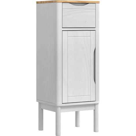 Bathroom Cabinet FLORO White 35 x 30 x 90 cm Solid Pine Wood vidaXL