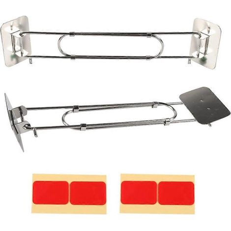 Barre de rangement d'angle pour douche de camping-car, réglable, en acier inoxydable, pour l'intérieur de votre caravane (lot de 2). (1/5)