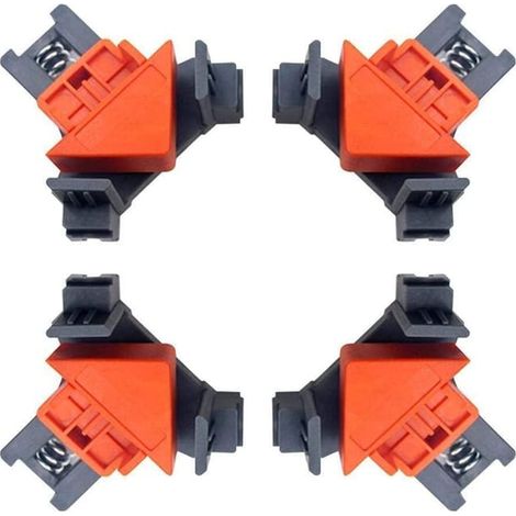 4 Pcs Presses D'angles Menuiserie, Assemblage en Angle et en T -Vissage et Encollage à 90° Serre Joint Angle, Cadre Angle Droit Pour Travail Du Bois (1/5)