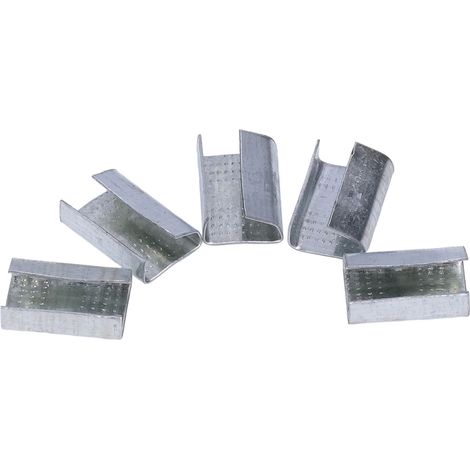 16 mm PET-Umreifungsband, verzinkte Stahl-Umreifungsschnalle, Metall-Verpackungsplomben für Kunststoffumreifungsband, robustes Befestigungsset. (1/5)