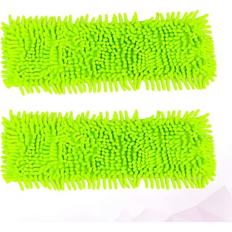 Mikrofaser-Mopppad (grün), waschbar und wiederverwendbar, zur Bodenreinigung (grün), Chenille, grün, Größe 40 x 10 cm, 2 Stk. (1/4)