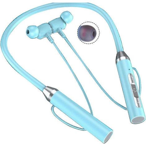 Sans Fil Bluetooth Casque Neck Type Stéréo Réduction du Bruit Bouchon-dans Carte Sport Oreille Casque Micro Bleu (1/5)