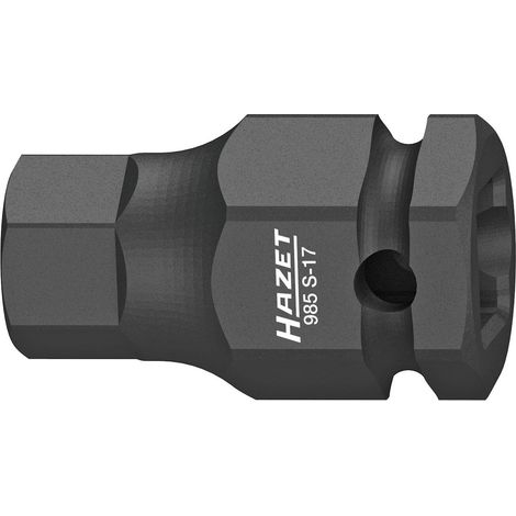 Hazet Schlag-Maschinenschrauber Schraubendreher-Steckschlüsseleinsatz 985S-17, 1/2 (12,5 mm) Vierkant hohl, 24 mm Außen-Sechskant, Innen Sechskant Pr