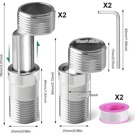Excentric Fitting Mixer Tap Adapter (1/3)