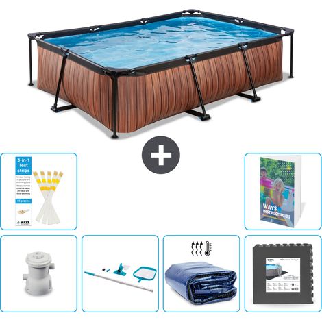 Exit-toys Piscina Exit Rectangular - Efecto madera - 300x200x65 cm - 7-piezas  S217 (1/5)