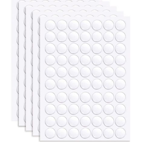 500 pastilles adhésives double face transparentes rondes de 10 mm - Autocollants repositionnables - Ruban adhésif multi-usages sans traces pour la décoration de fêtes (1/5)
