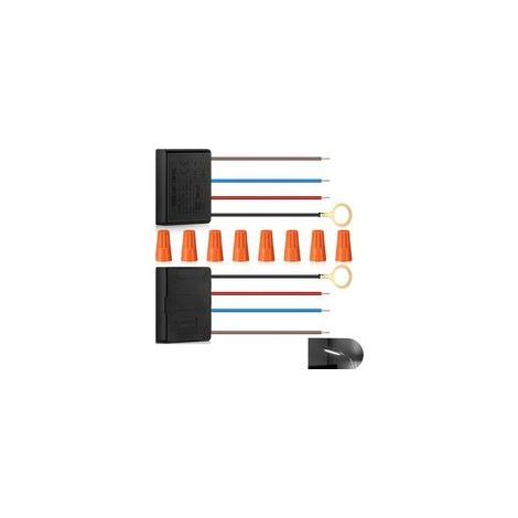 Lampe De Table Interrupteur Tactile Variateur,Lot de 2 variateurs tactiles à 3 voies pour lampe de bureau, kit de réparation de variateur, module de commande, capteur de remplacement avec couvercles d (1/4)