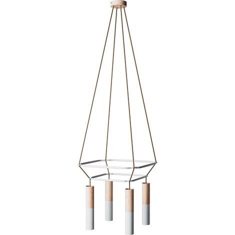 Creative Cables - 3 Cage Kronleuchter, 4-flammig Tub-E14